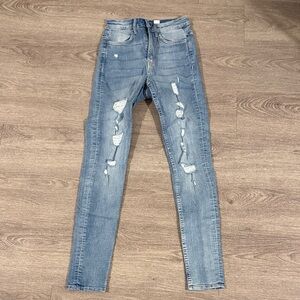 H&M Light Blue Distressed Skinny Jeans